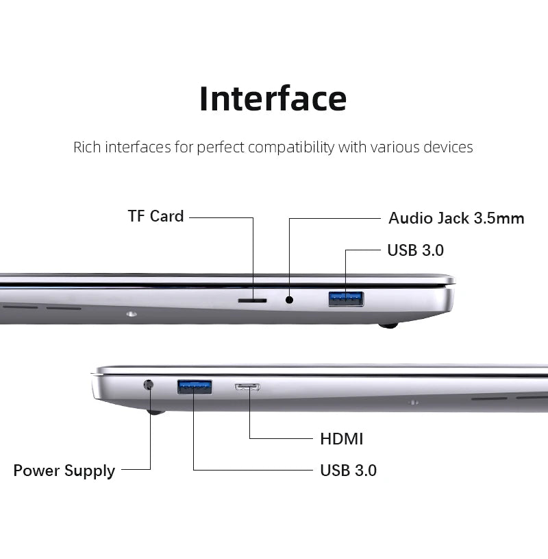 2024 Laptop Computer Windows 11 Notebook 14.1" Intel Core i7 7500U 12GB DDR4 RAM 512GB 1TB SSD 1920*1080P Office Study PC computer