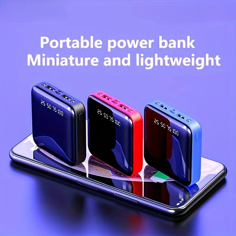 30000mAh Mini Power Bank Fast Charging Large Capacity Portable Power Bank 4 in 1 Cable for iPhone Xiaomi Samsung Huawei 2025 New