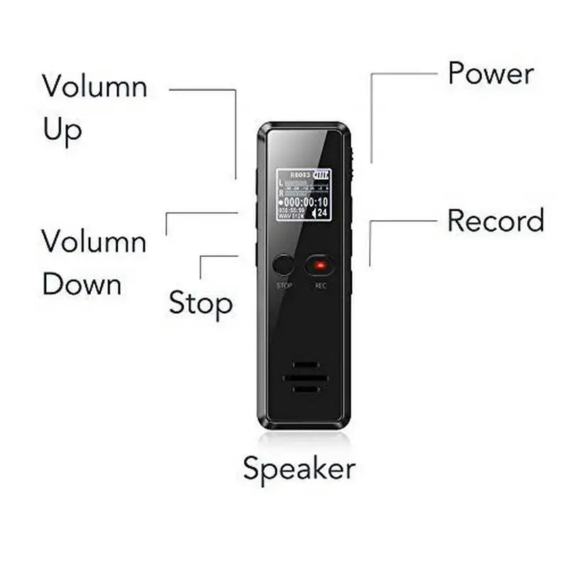 Vandlion V90 Digital Voice Activated Recorder 96 Hours Long Distance Audio Recording Noise Reduction WAV MP3 Player Dictaphone